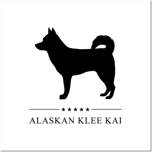 Alaskan Klee Kai Black Silhouette Posters and Art